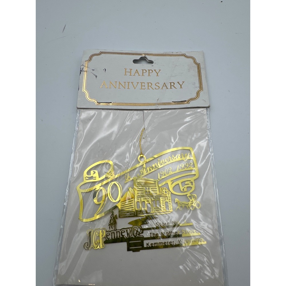Vintage JCPenney 90th Anniversary Ornament 1902-1992 The‎ Mother Store Wyoming